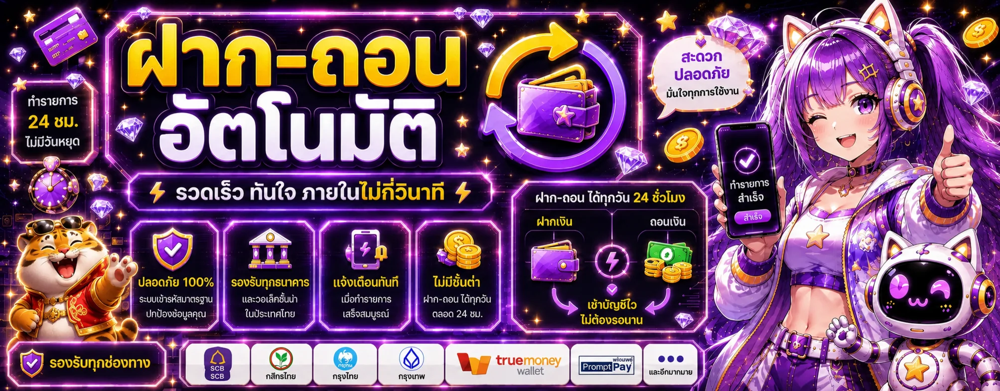 ข้อมูลฝากถอนอัตโนมัติสำหรับผู้เล่น dplus789 สล็อต